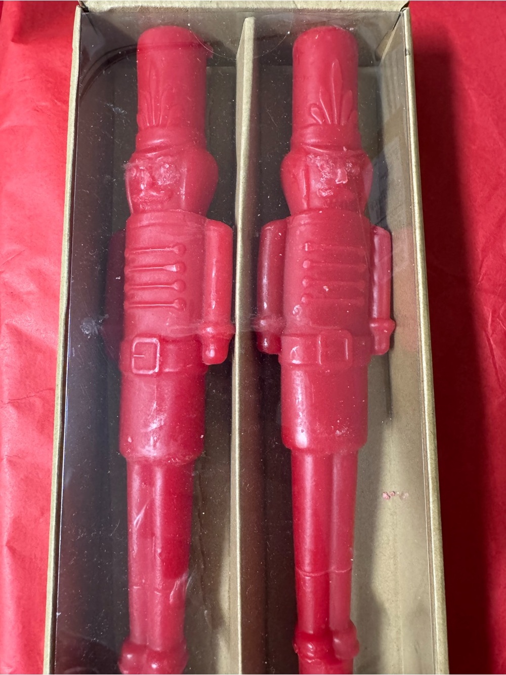 Anthropologie‎ Red Nutcracker Soldier Candle Pair